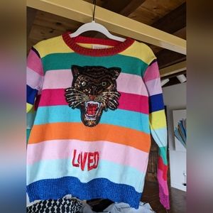 Sequin tiger multicolor jumper sweater